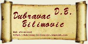 Dubravac Bilimović vizit kartica